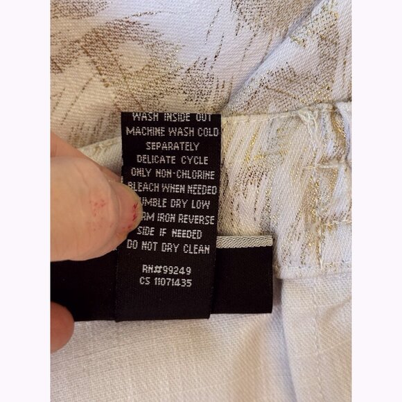 Catherines Women’s 1X Tulip Skirt Ivory Metallic Gold Leopard Cocktail Church - Picture 6 of 8